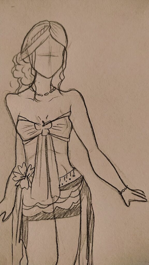 sketch by me of summer beach girl! ✨